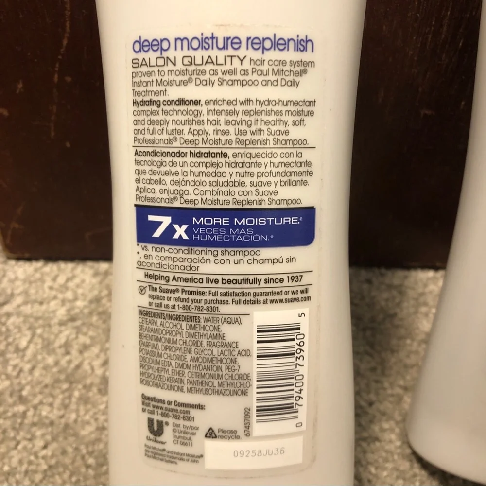 Suave Professionals Deep Moisture Replenish SHAMPOO & CONDITIONER SET, 12.6oz